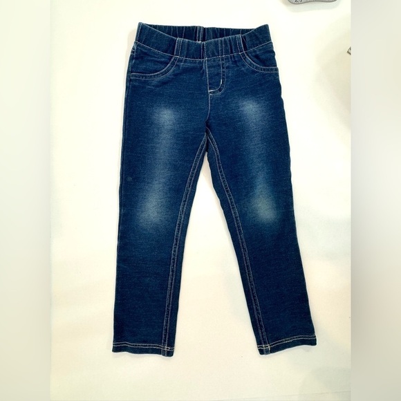 Toddler Girls 3T Dark Blue Jumping Beans Jeggings Light Distress Jeans Leggings - Picture 1 of 3
